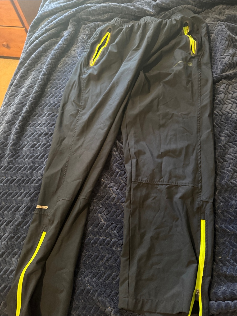 Free Country Black Joggers with Yellow Trim
